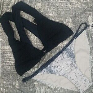 NWT Tavik cream w/ black polka dot bikini bottom. Size XS